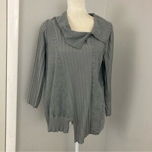 Fenini artsy Lagenlook pullover blouse top cotton linen mixed media size M